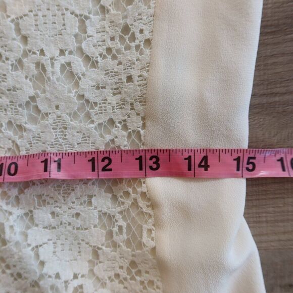 REBECCA TAYLOR floral lace dress silk white 4 formal event holiday romantic fem - Picture 13 of 13